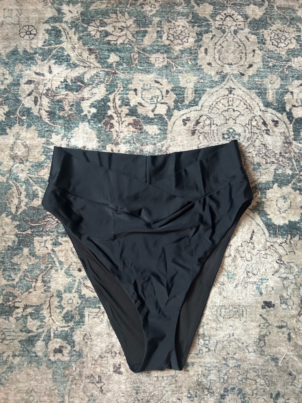 aerie Black High-Waist Swim Bottoms